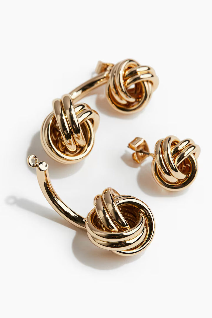 H&M KNOT-DETAIL FRONT-BACK EARRINGS