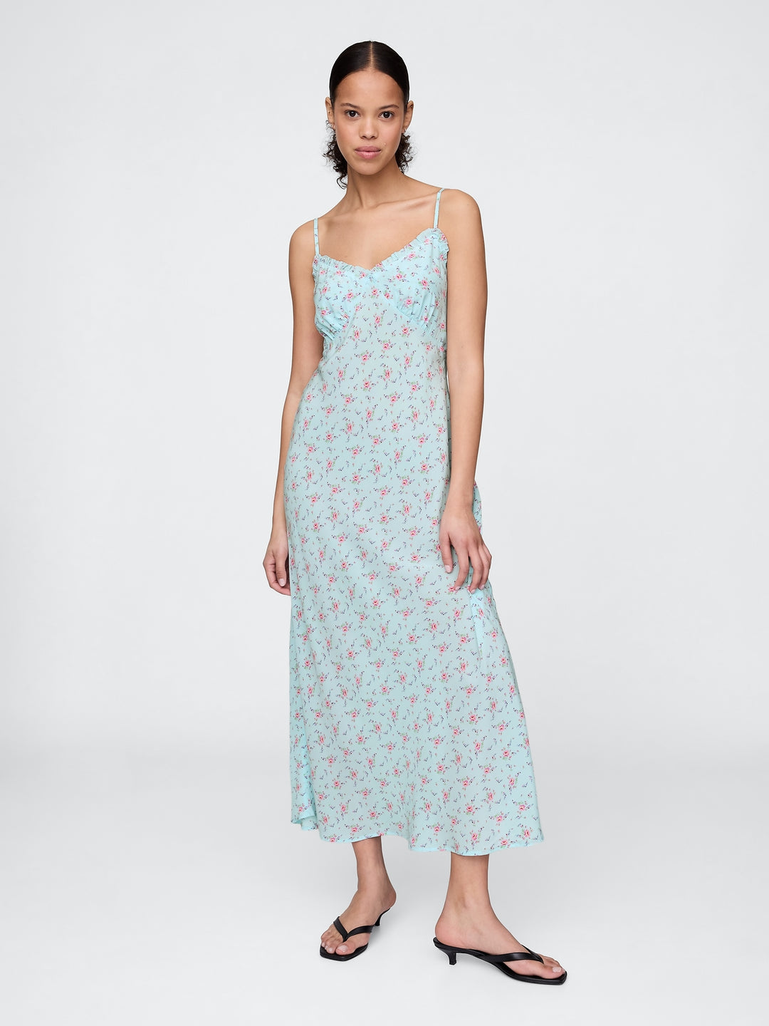 Gap Ruffle-Trim Maxi Slip Dress