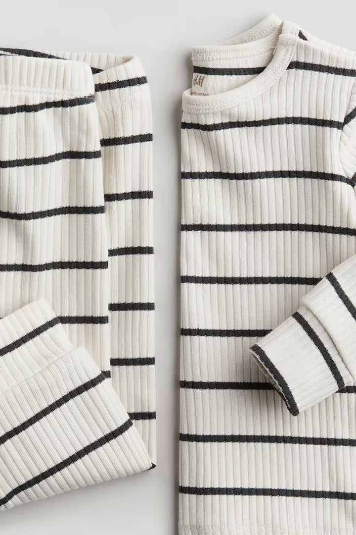 H&M RIBBED COTTON SET