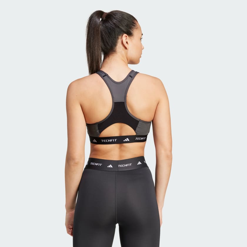 Adidas Techfit Medium-Support High-Neck Colorblock Bra