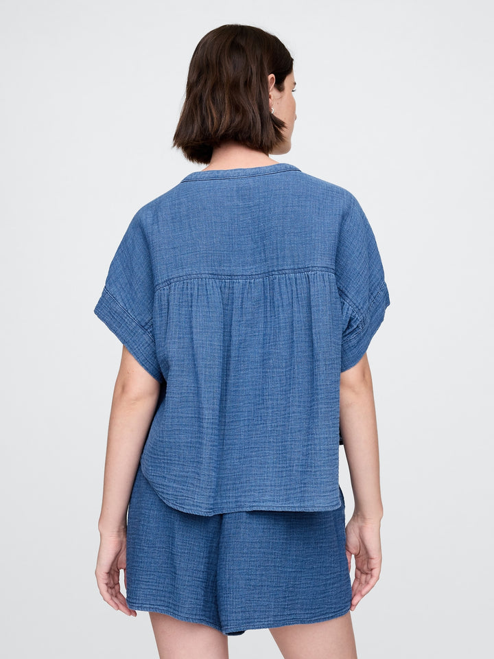 Gap Crinkle Gauze Denim Shirt