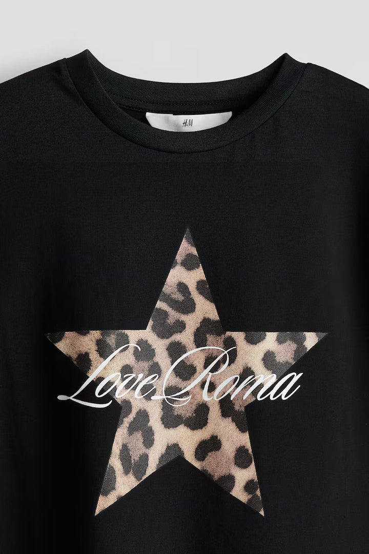 H&M OVERSIZED T-SHIRT WITH PRINTED MOTIF