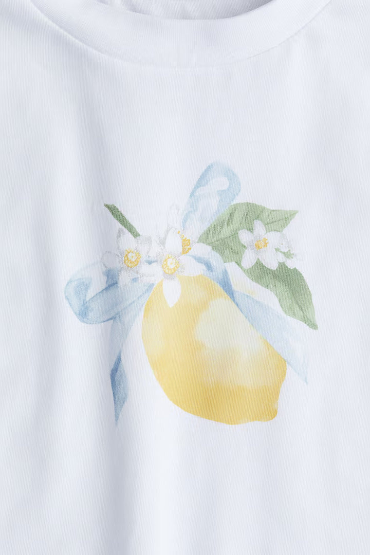H&M T-SHIRT WITH PRINTED MOTIF