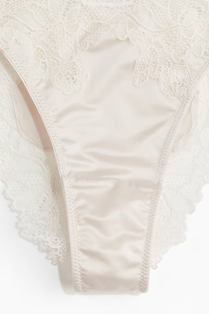 H&M 2-PACK MICROFIBRE AND LACE TANGA BRIEFS