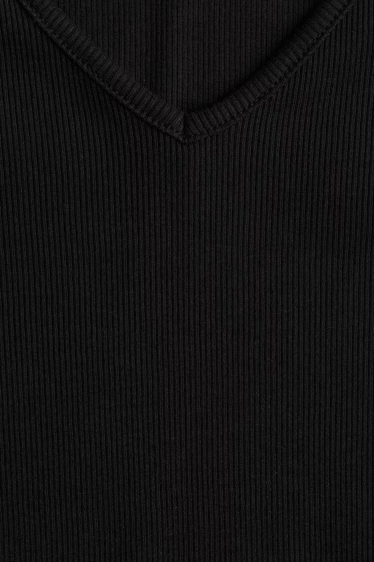 H&M RIBBED COTTON JERSEY TOP