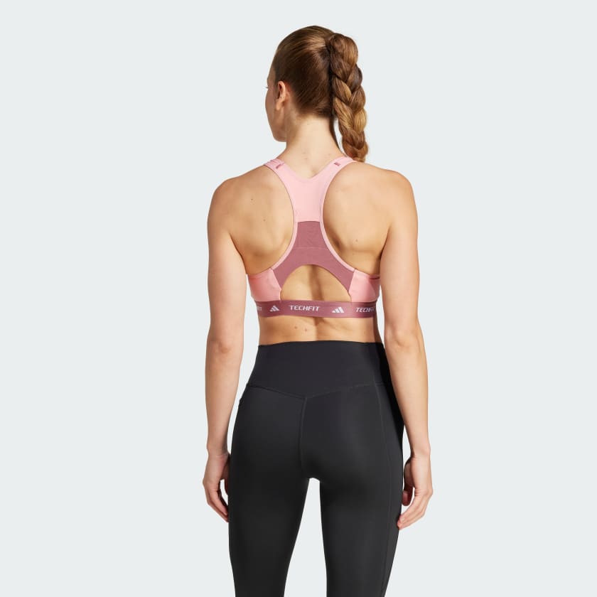 Adidas Techfit Medium-Support High-Neck Colorblock Bra