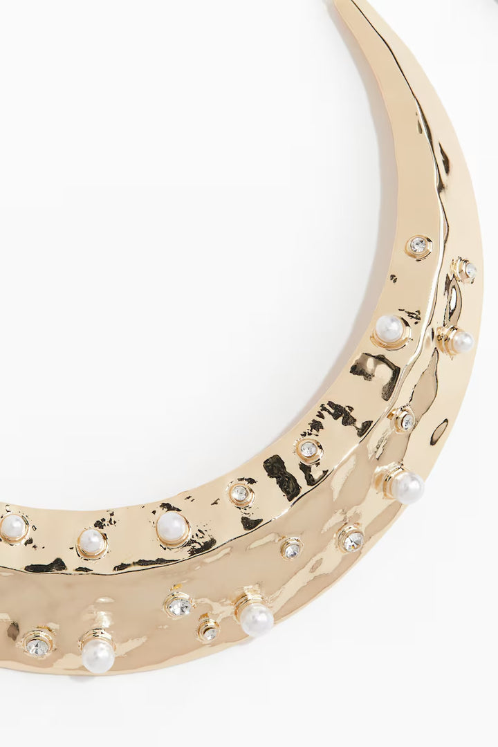 H&M RIGID RHINESTONE-EMBELLISHED NECKLACE