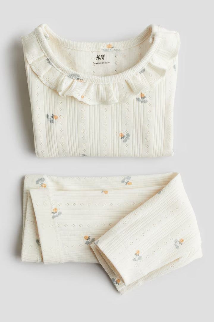 H&M 2-PIECE POINTELLE COTTON SET