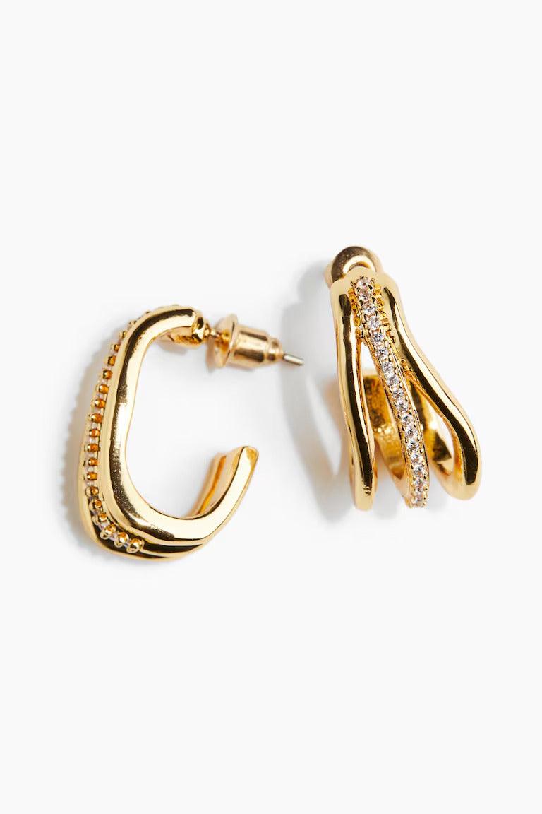 H&M GOLD-PLATED HOOP EARRINGS