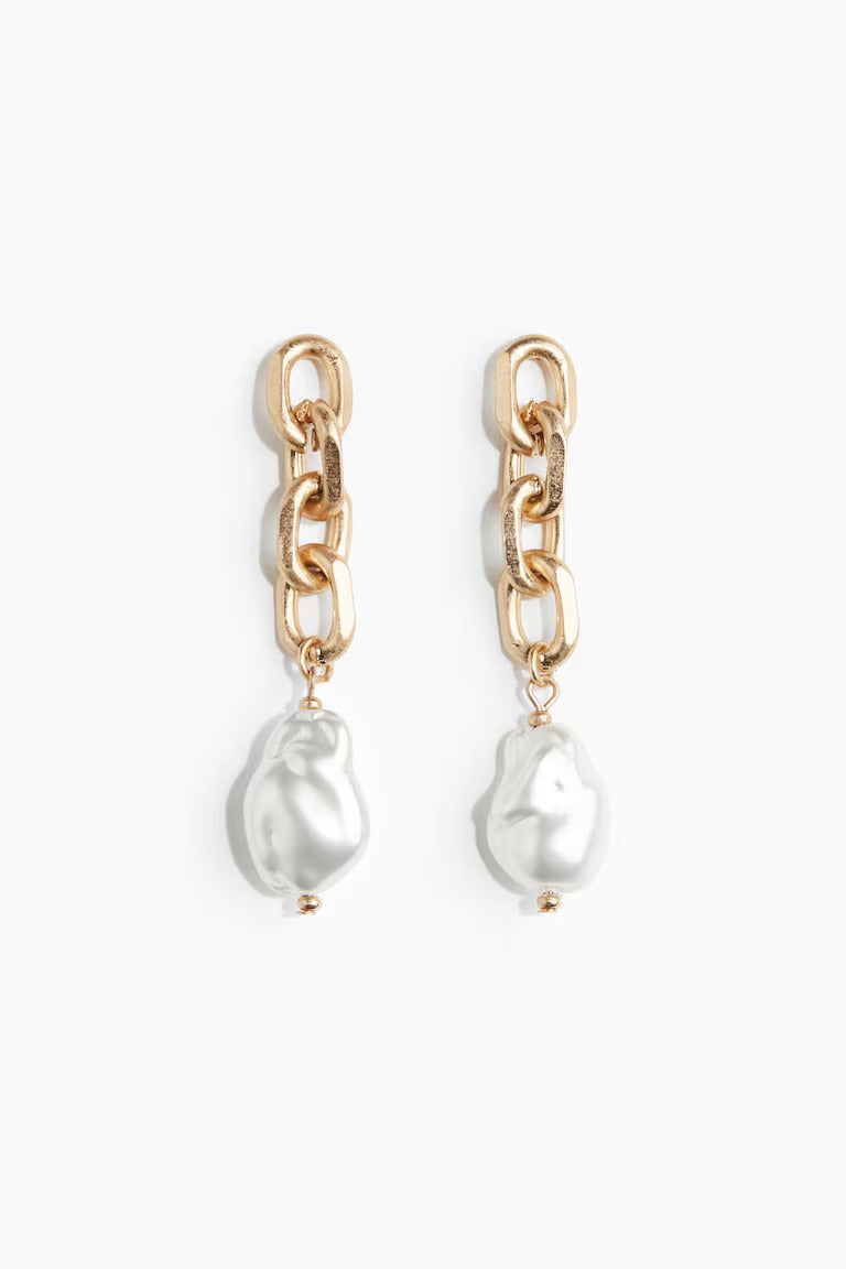 H&M BEAD-DETAIL PENDANT EARRINGS