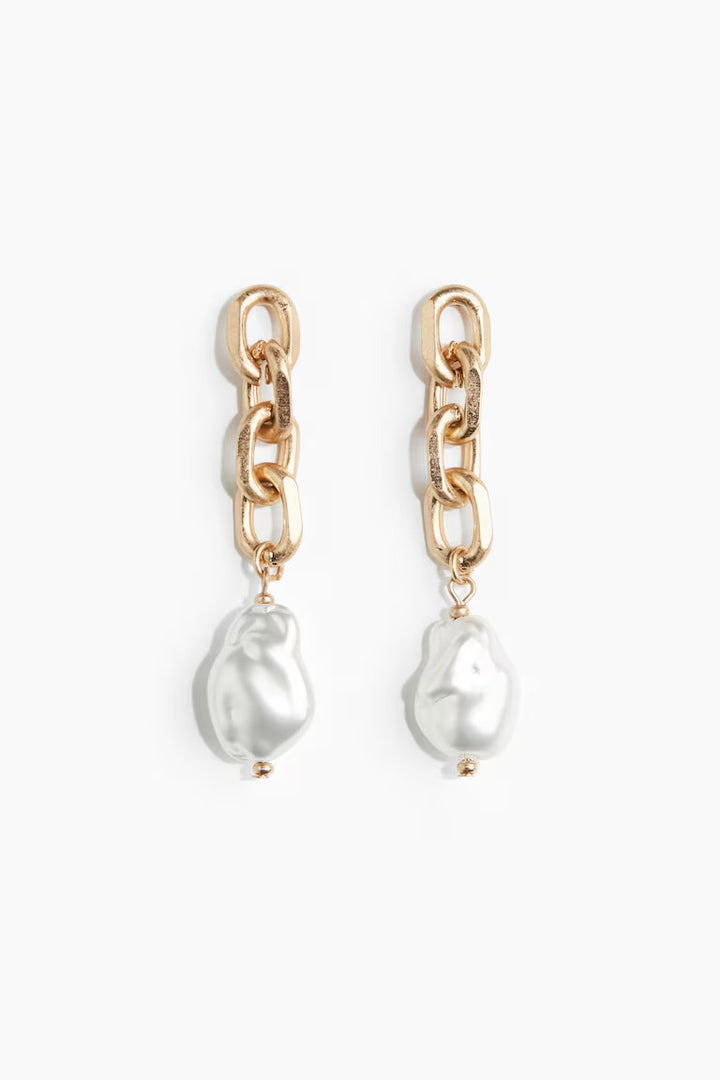 H&M BEAD-DETAIL PENDANT EARRINGS
