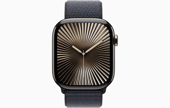 Apple Watch Series 10 GPS + Cellular, 46mm Natural Titanium Case with Ink Sport Loop