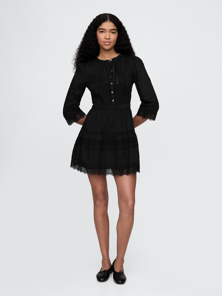 Gap Lace-Trim Mini Dress