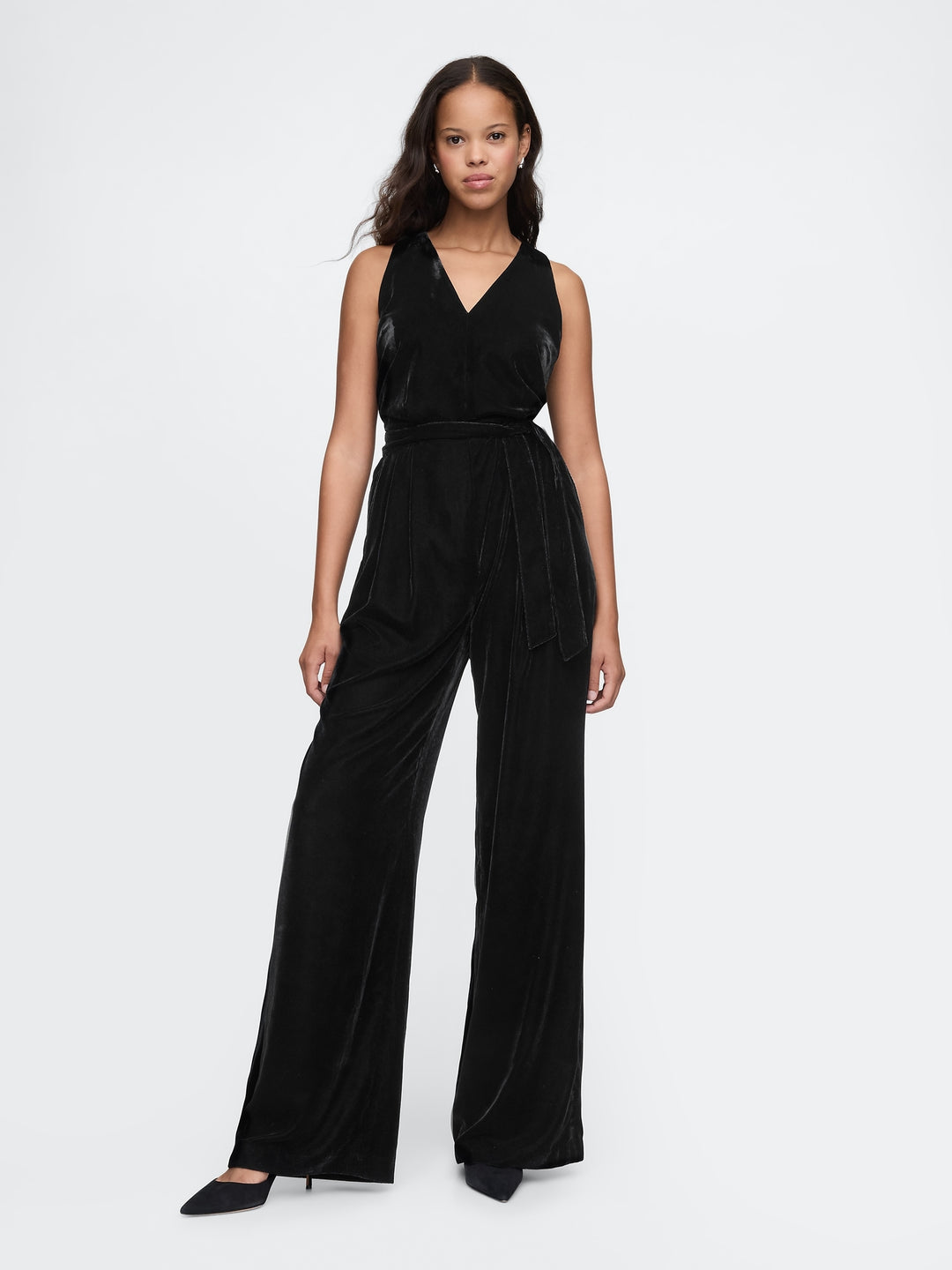 Gap Recycled Velvet V-Neck Jumpsuit