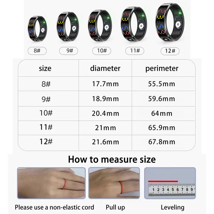 Mingdaln 2025 New Slim Smart Ring, Men's and Women's Smart Ring, Smart Watch/Fitness Tracker with 5ATM Water Resistance fits for Android and Iphone Devices (Gold 8)