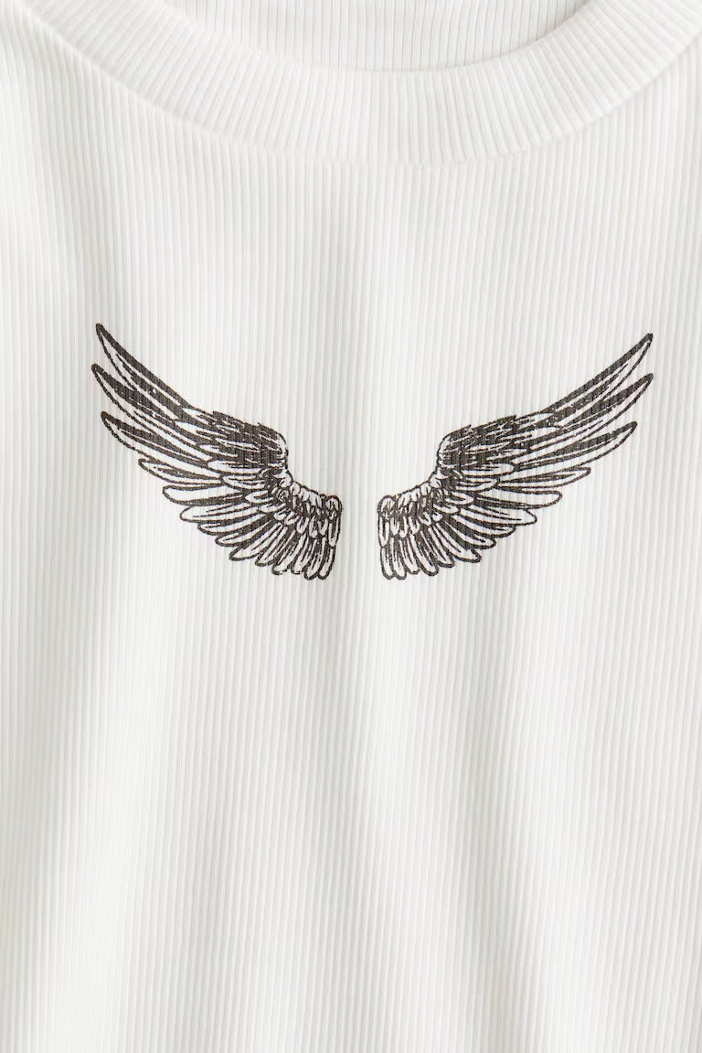 H&M RIBBED COTTON TOP