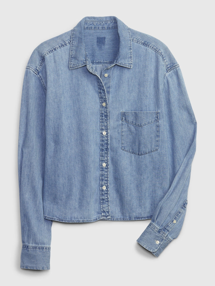 Gap Cropped Denim Shirt