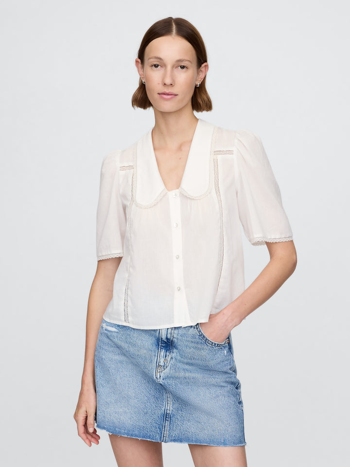 Gap Lace Peter Pan Collar Top