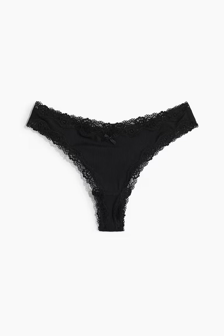 H&M 5-PACK MICROFIBER AND LACE BRAZILIAN BRIEFS