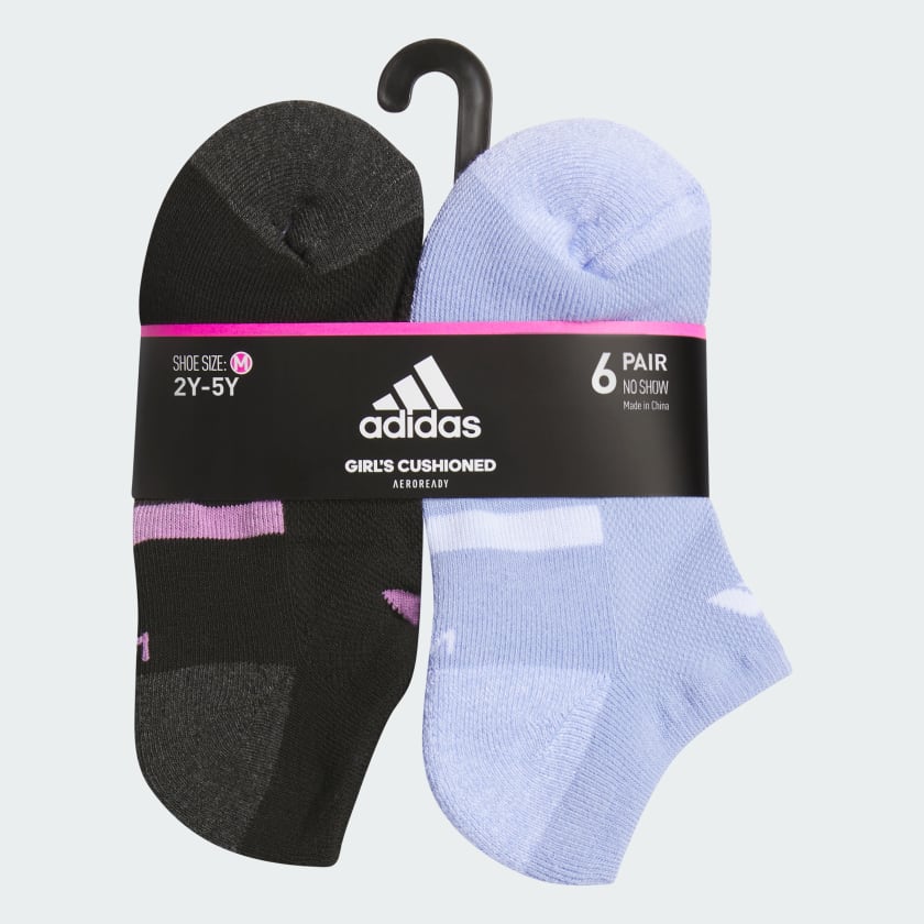 Adidas Athletic Cushioned 6-Pack No-Show Socks Kids