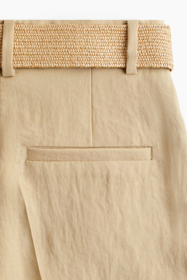 H&M BELTED TWILL SHORTS