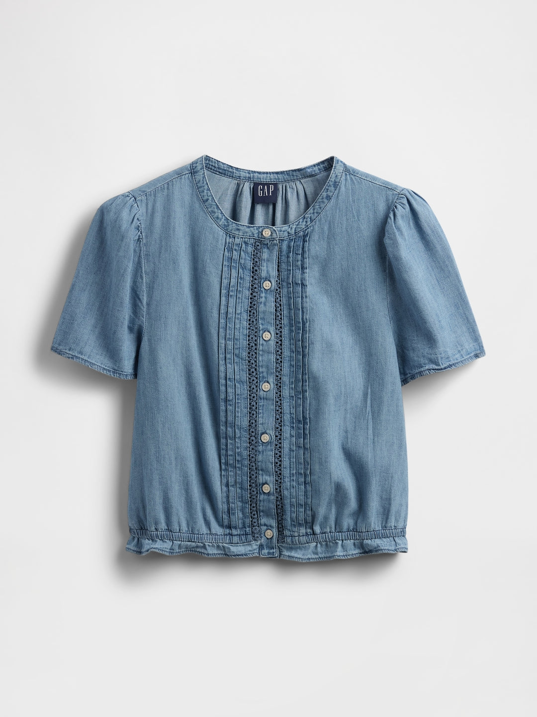 Gap Lace-Trim Cropped Denim Top