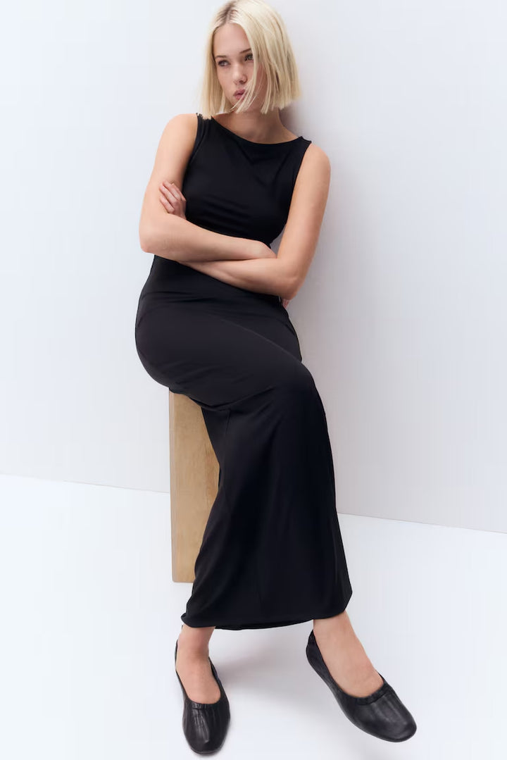 H&M Draped Bodycon Maxi Dress