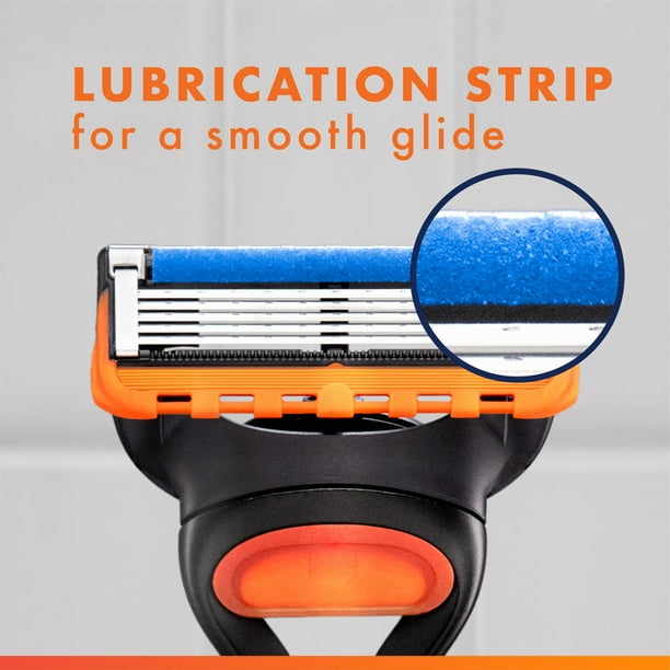 Gillette Fusion5 Shaving Razor for Men, 1 Razor Handle, 2 Razor Blade Refills, with Lubrication Strip and Precision Trimmer for Men, 1CT