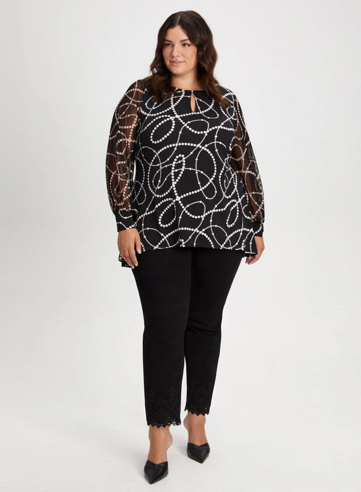LAURA Puff Sleeve Dot Print Tunic