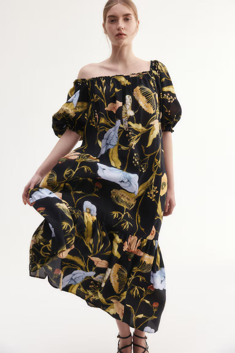 H&M Square-Neck Maxi Dress