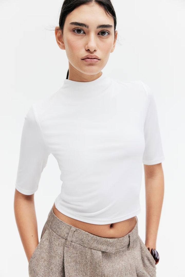 H&M Microfiber Mock Turtleneck Top