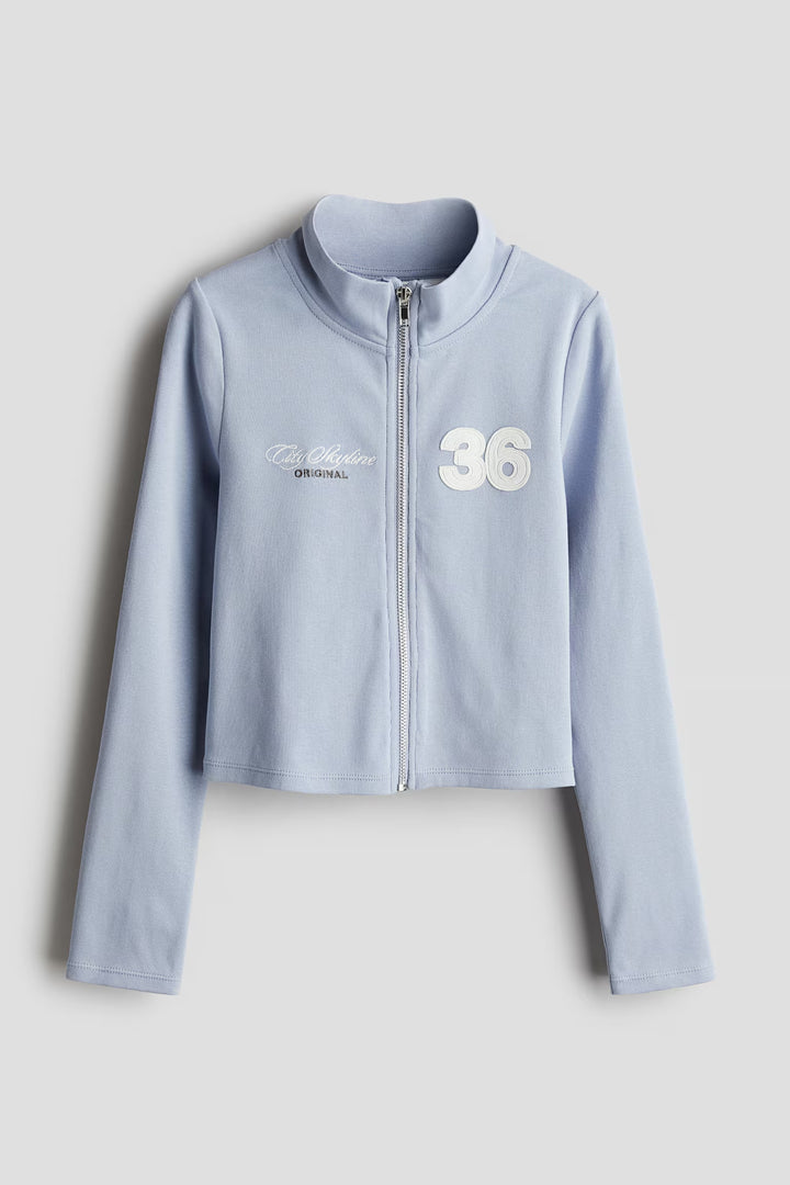 H&M Motif-detail Zip-front Top