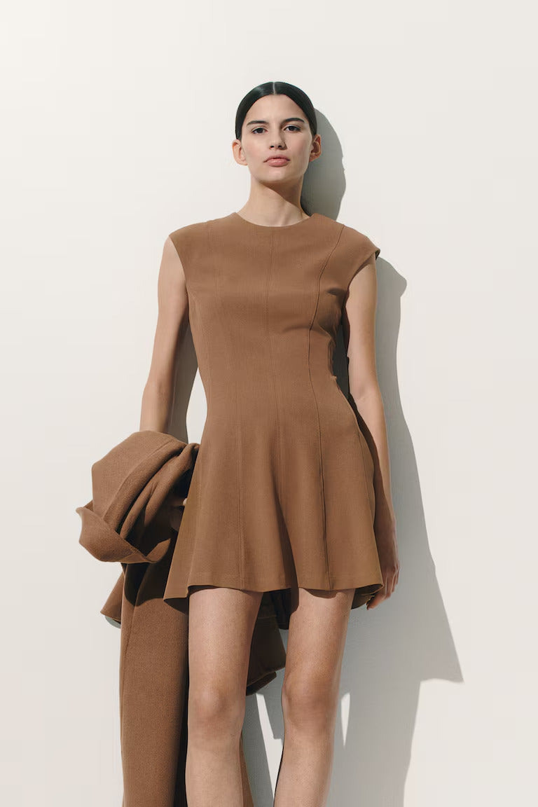 H&M Flared-Skirt Twill Dress