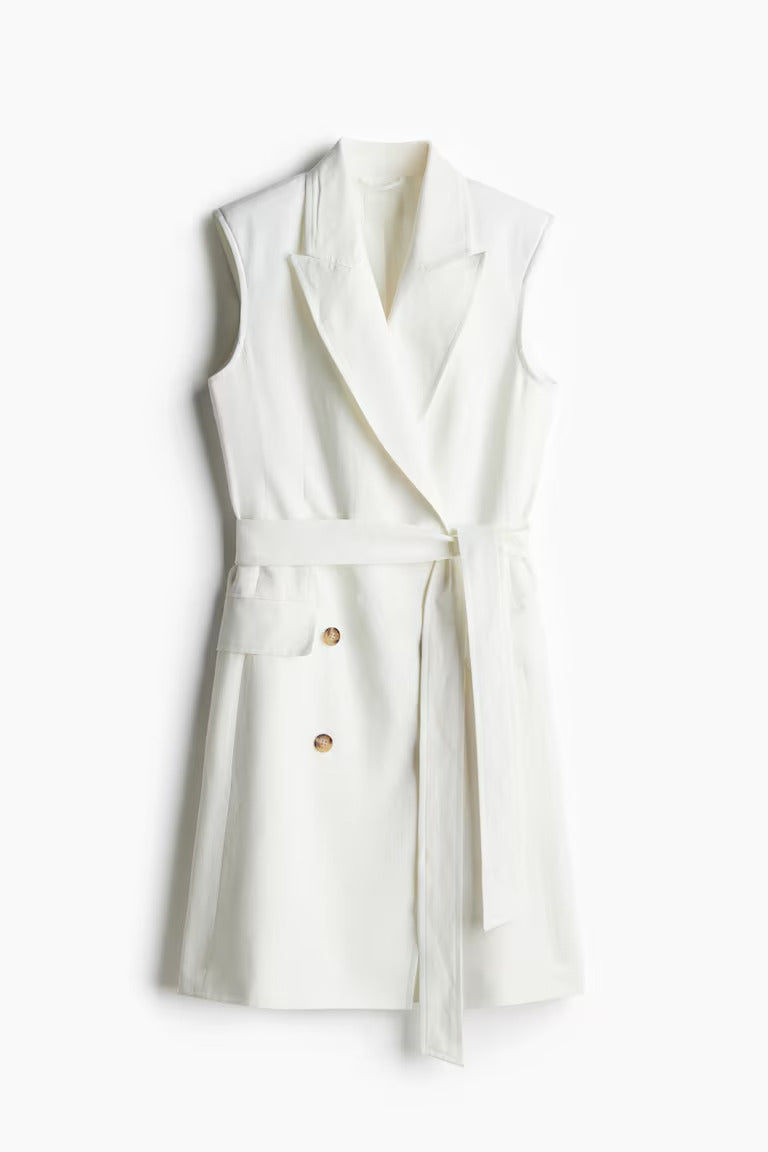 H&M Linen-blend Jacket Dress