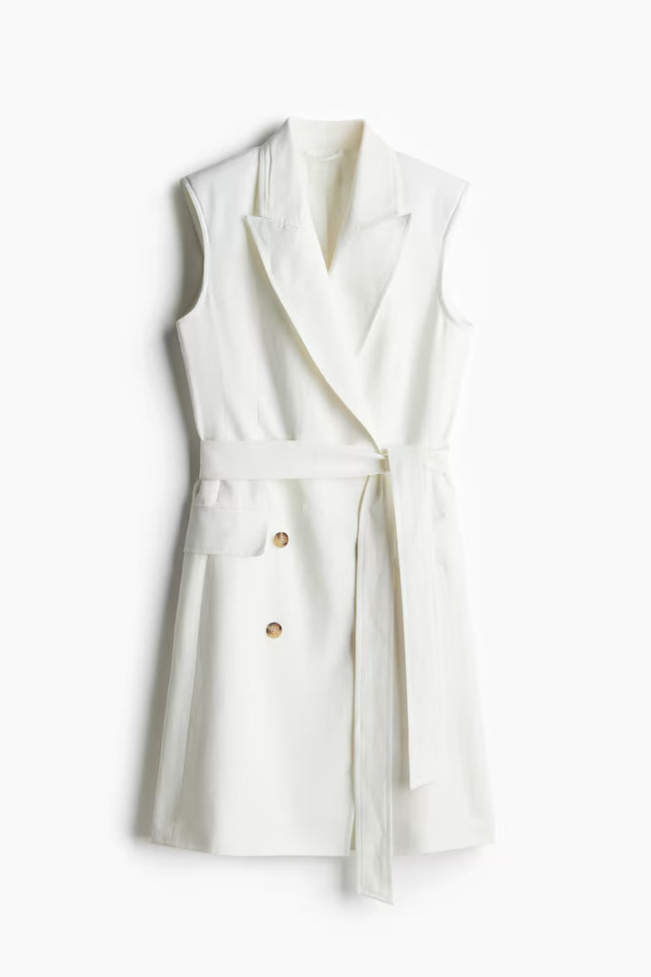 H&M Linen-blend Jacket Dress