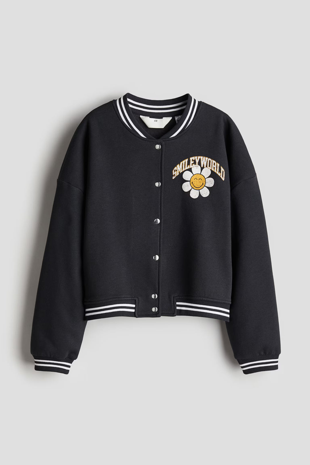 H&M Printed Sweatshirt Baseball Jacket