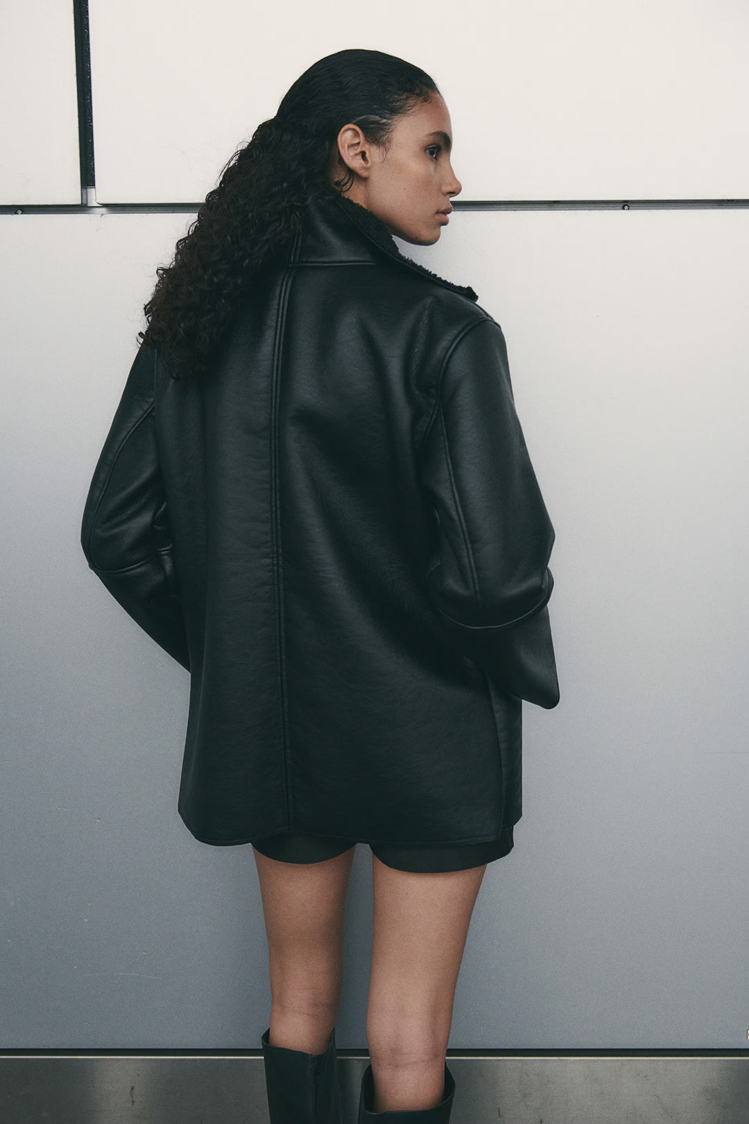 H&M Teddy Fleece-Lined Coated Jacket