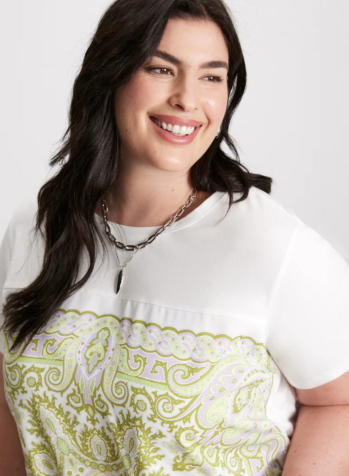 LAURA Paisley Print Short Sleeve T-Shirt