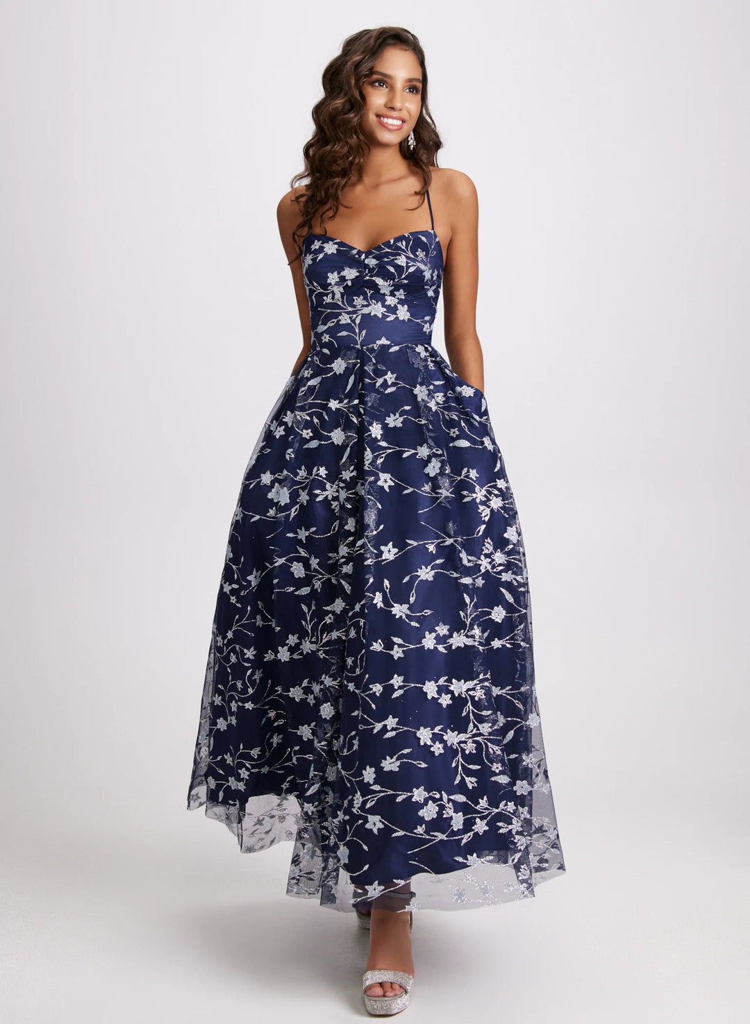 LAURA Glittery Floral Tulle Dress