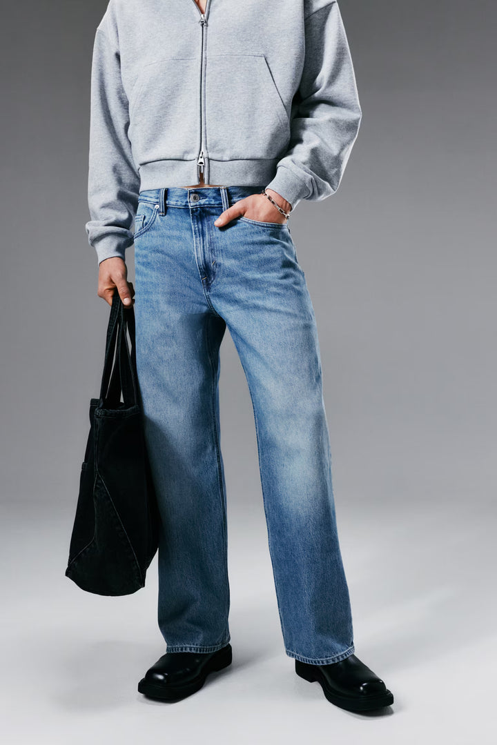 H&M Loose Straight High Jeans