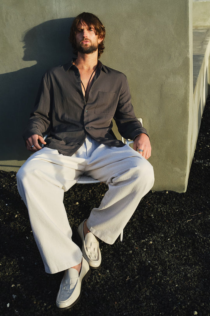 H&M Loose-Fit Satin Shirt