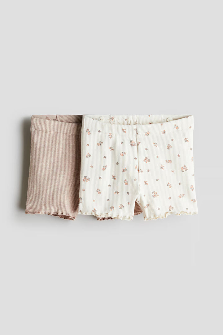 H&M 2-pack Ribbed Cotton Bike Shorts