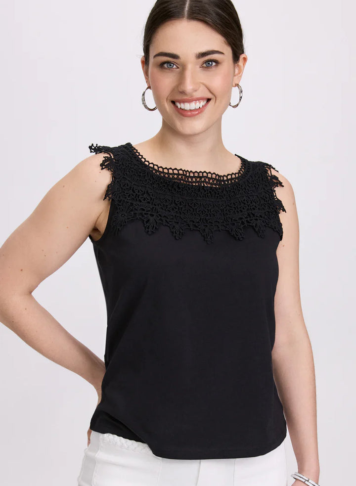 LAURA Crochet Appliqué Tank Top