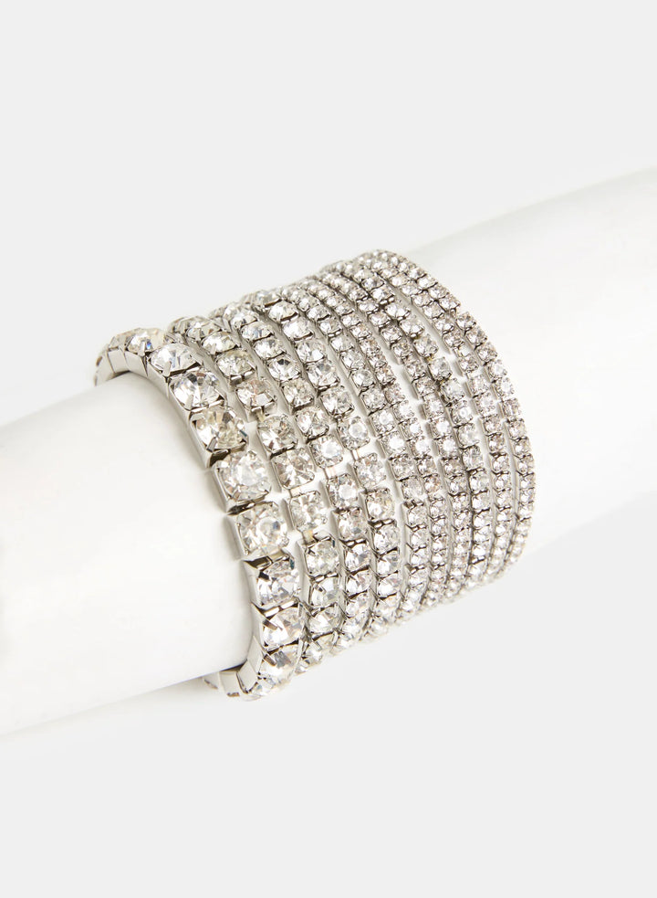 Laura Multi-Row Crystal Stretch Bracelet