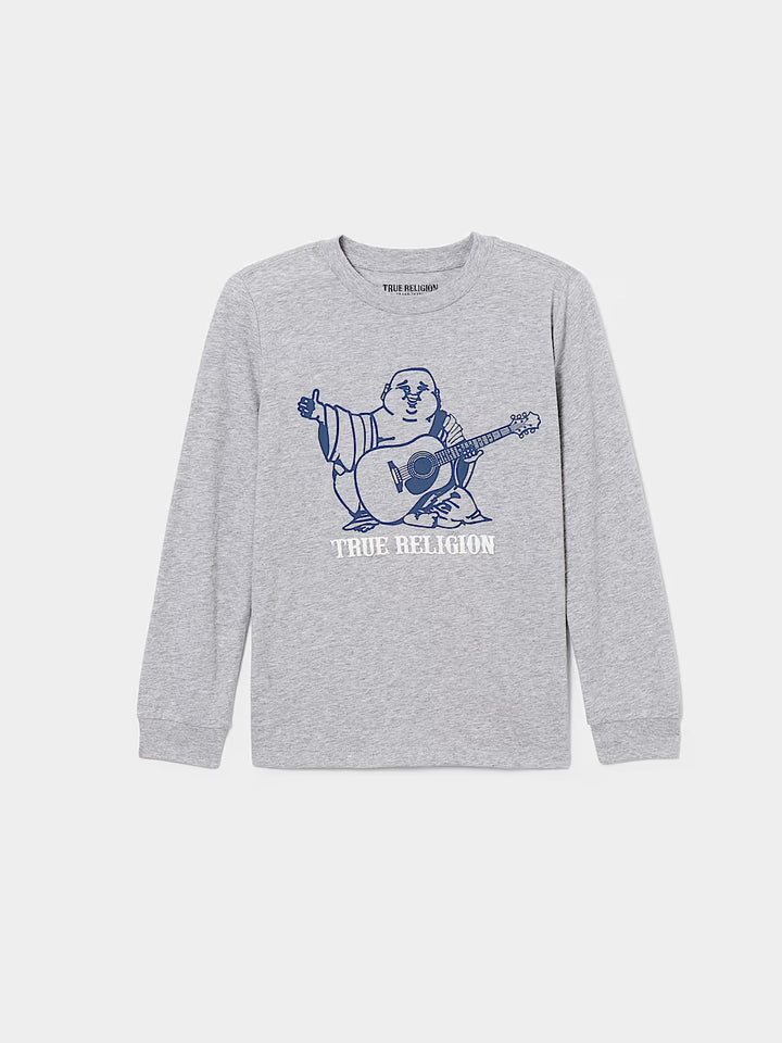 TRUE RELIGION BOYS BUDDHA LOGO LONG SLEEVE TEE