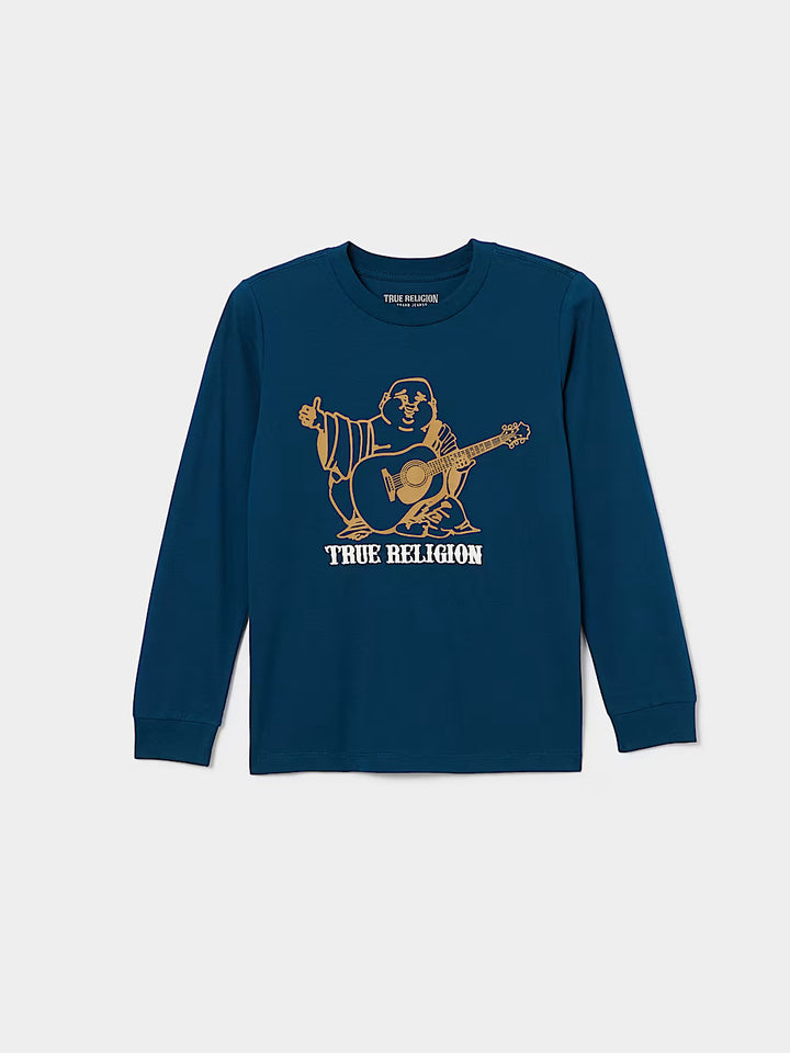 TRUE RELIGION BOYS BUDDHA LOGO LONG SLEEVE TEE