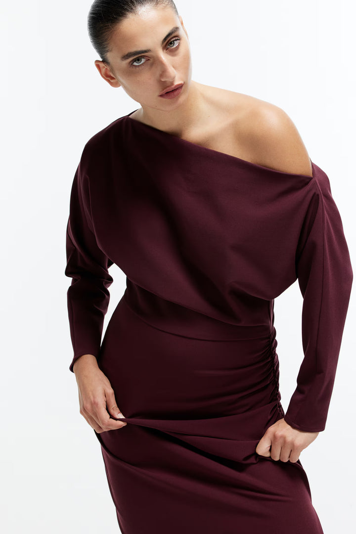 H&M Draped One-Shoulder Dress