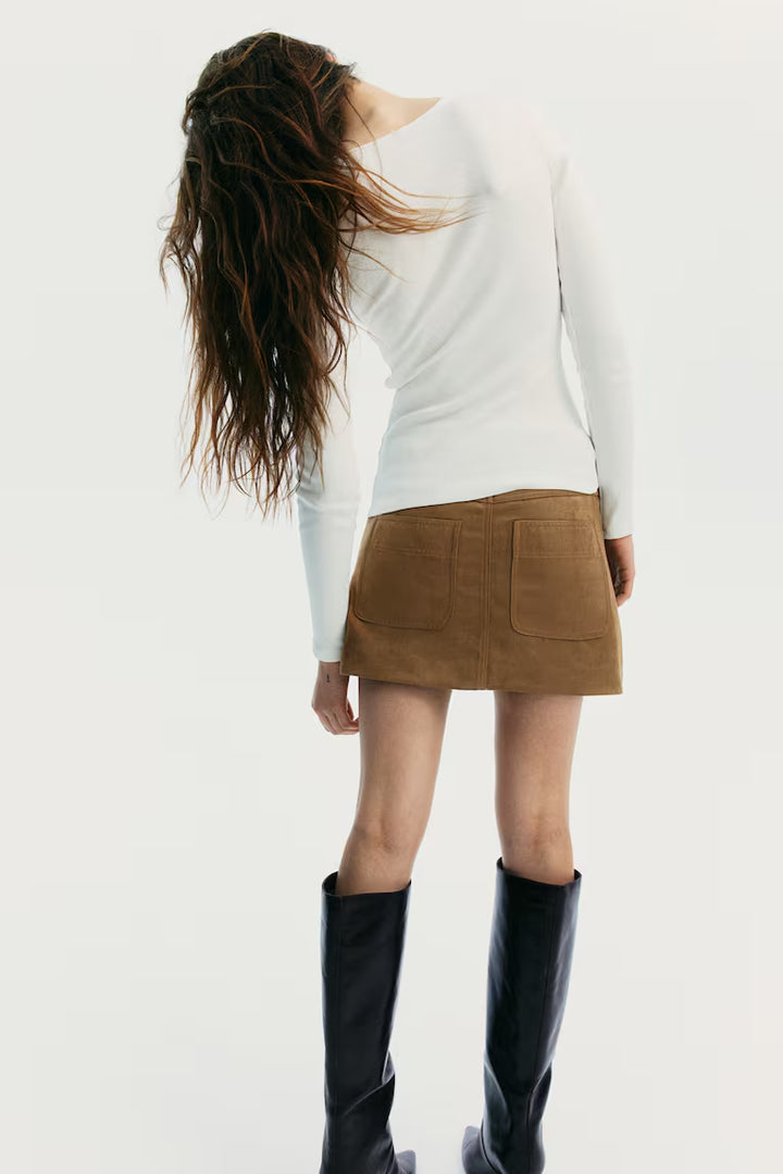 H&M RIBBED CUTOUT TOP