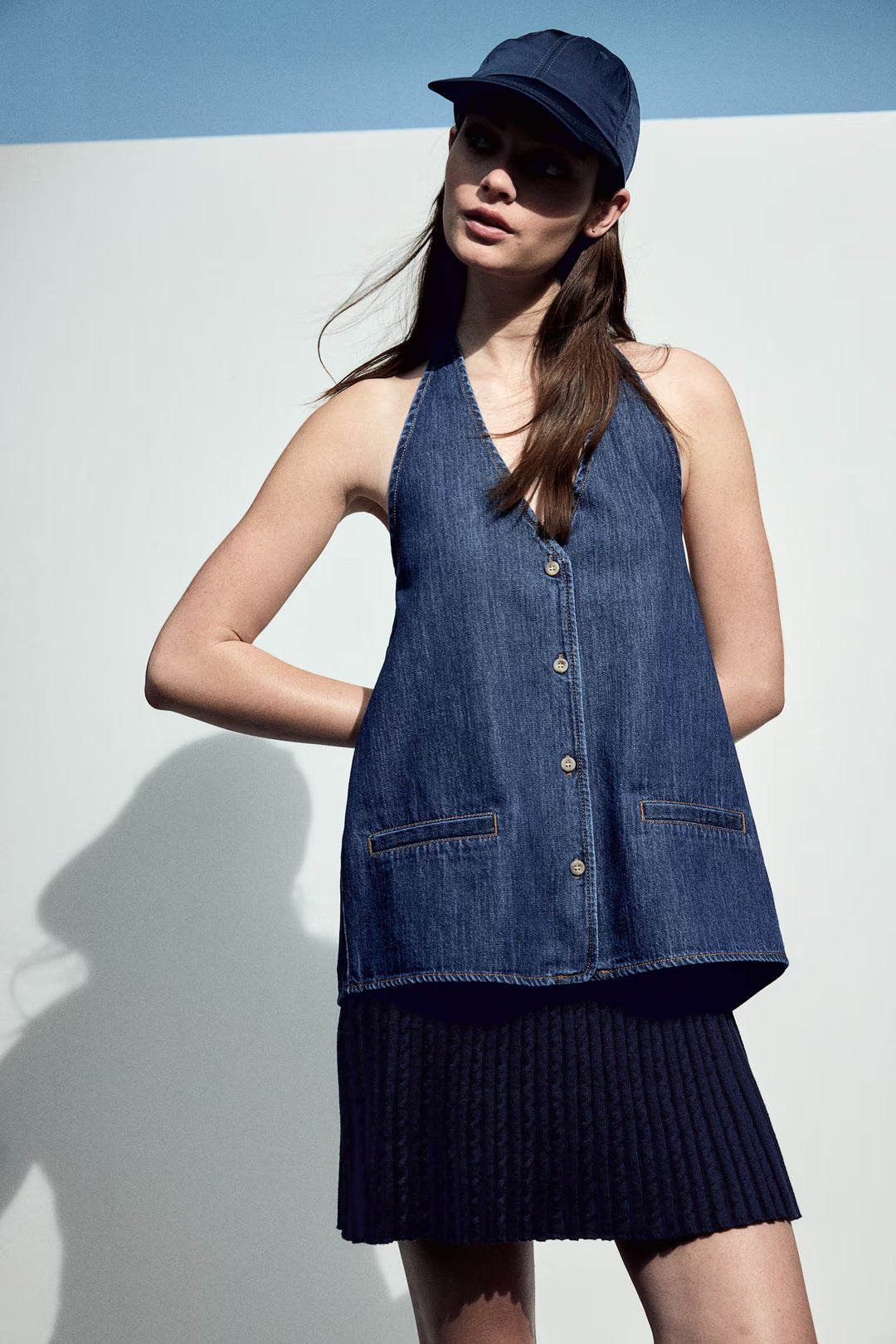 H&M Halterneck Denim Vest