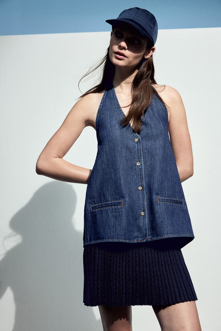 H&M Halterneck Denim Vest